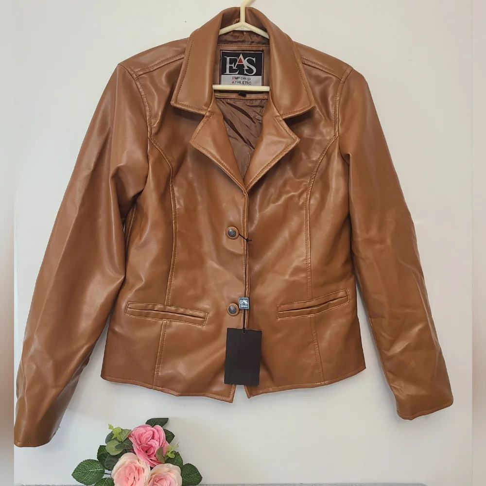 EAS Emporium Athletic Sportswear‎ Leather Jacket Women Size M NEW